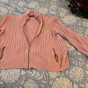 Chaps Pink Cable Knit Women's Cardigan